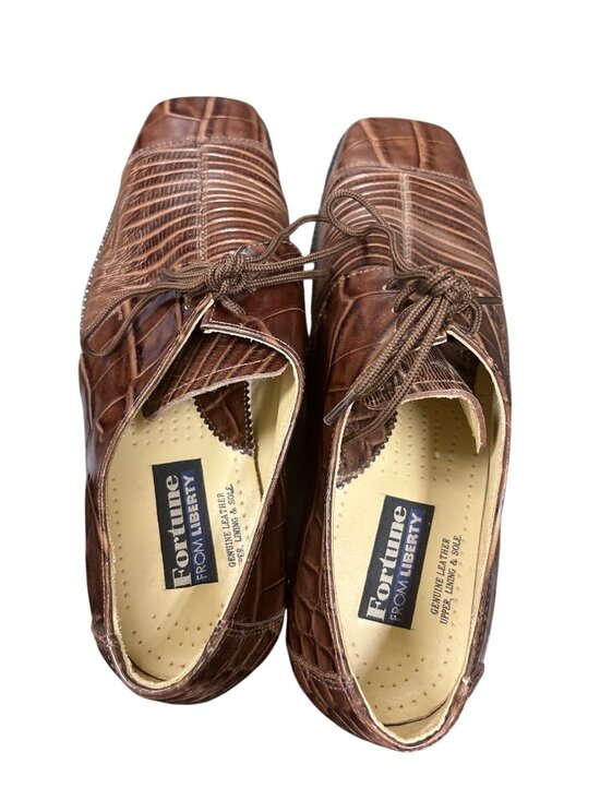 Fortune From Libery mens brown all leather croc oxford shoes sz 11 SKU 10-267 main image 14